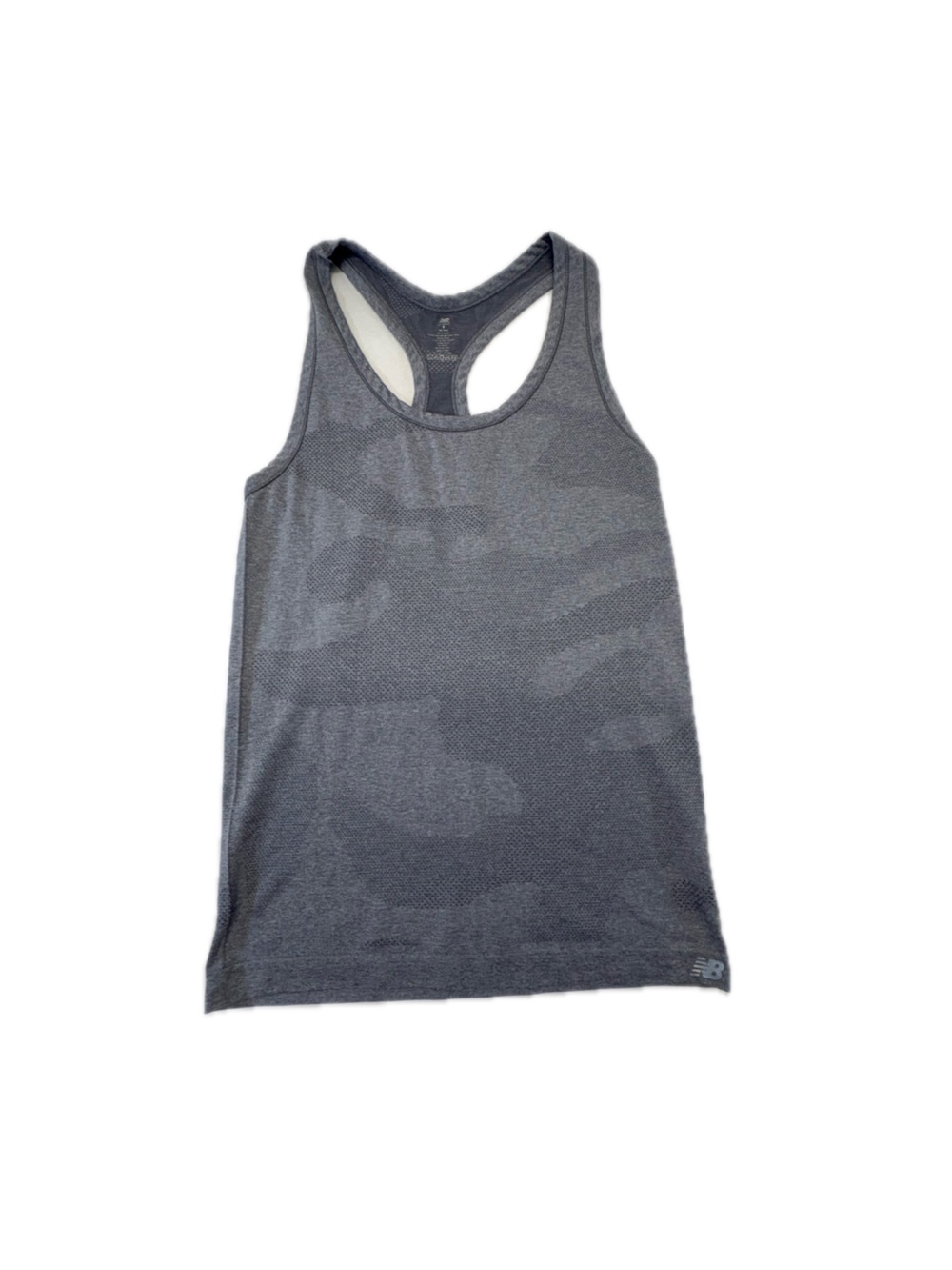 New Balance Grey Camo Mesh Seamless Racerback Tank Top - Size S